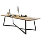 Industrial Solid Wood Khaki Dining Table Rectangle Shape Dining Table with Sled Base Clearhalo ' dining_table' 'Dining Tables & Seating' 'Dining Tables' 'furn' 'furn_dining_table' 'Furniture' 'furniture_dining_table' 'Kitchen & Dining Furniture' 'kitchen&dining_furn' 'kitchen' 'kitchen_dining_table' 1200x1200_8e2d6379-9aac-4d51-b2f1-1f1149491481