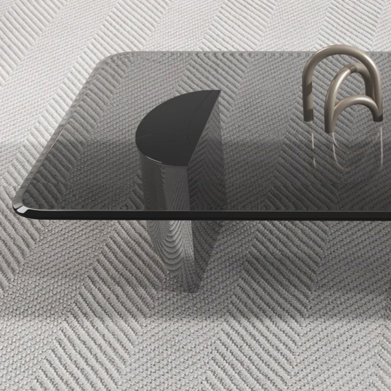 13.7" Contemporary Style 3 Legs Metal Base Square Glass Top Coffee Table Clearhalo 'Coffee & Accent Tables' 'Coffee Tables' 'coffee_tables' 'furn' 'furn_coffee_tables' 'Furniture' 'Living Room Furniture' 1200x1200_8e2d7100-2067-4989-8b07-22ae34047831