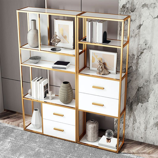 Glam Shelf Bookcase Metal Open Back Bookshelf for Study Room Clearhalo 'Bookcases' 'furn' 'furn_bookcases' 'Furniture' 'Office Furniture' 1200x1200_8e2dd1fc-9772-46aa-8fb4-fe6c042c314d