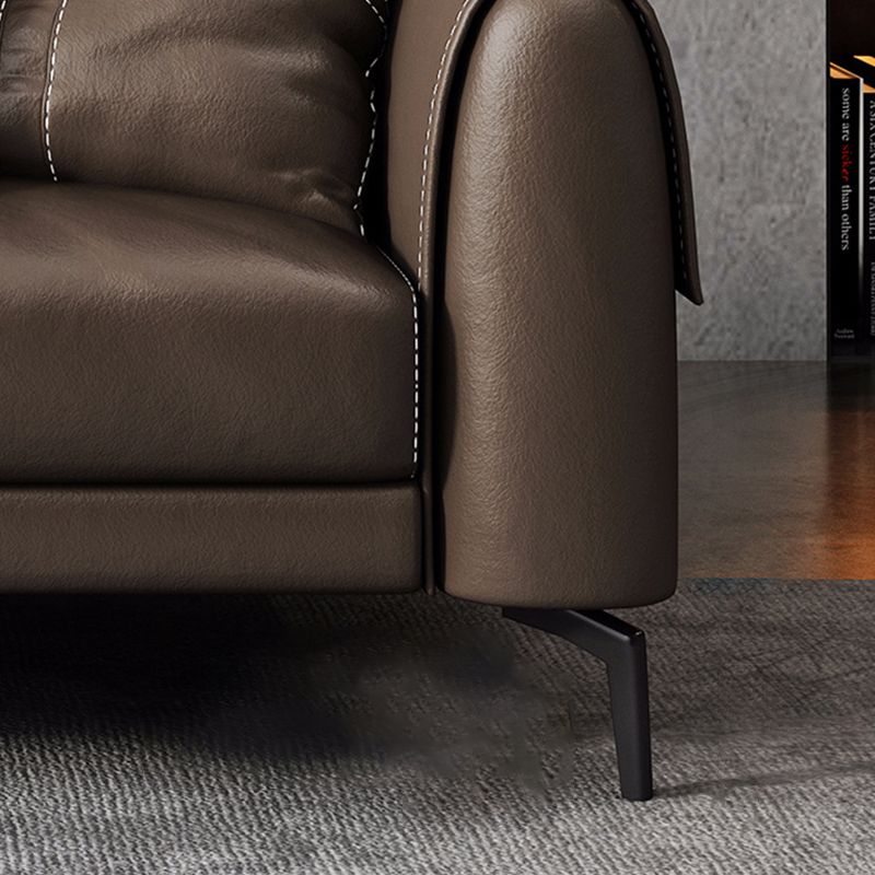 Vintage Sofa Dark Brown Pillows Rolled Arm Living Room Settee