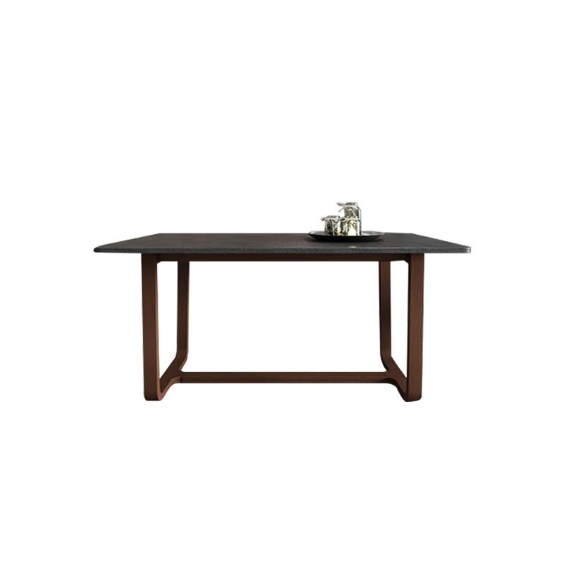 Table de salle à manger rectangulaire Simplicity Collection de salle à manger en pierre avec base à tréteaux