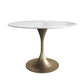 Glam Style Round Stone Top Restaurant Table Gold Base Dining Table Clearhalo 'Dining Tables & Seating' 'Dining Tables' 'dining_table' 'furn' 'furn_dining_table' 'Furniture' 'furniture_dining_table' 'Kitchen & Dining Furniture' 'kitchen' 'kitchen_dining_table' 1200x1200_8e30ef09-a094-4b28-9cc2-10d717db2000