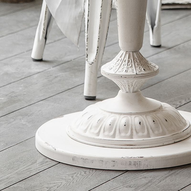 Mesa de cóctel envejecida de estilo francés, mesa de centro con pedestal de madera para el hogar