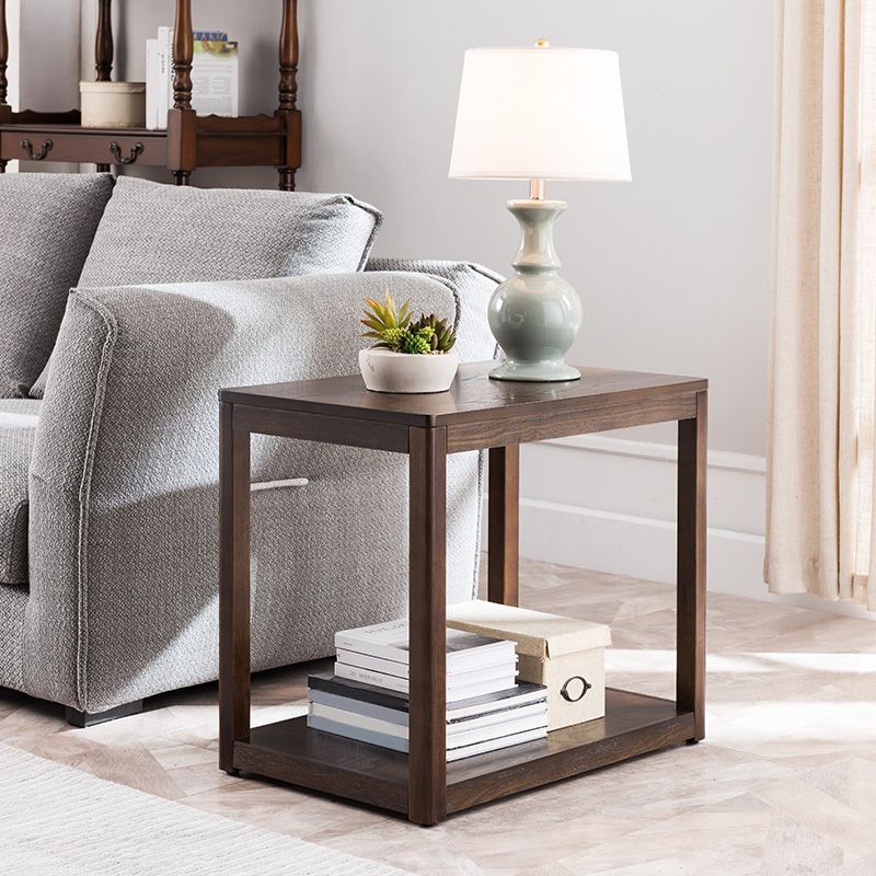 Tavolino in legno di legno di fattoria un tavolo laterale con gambe in legno