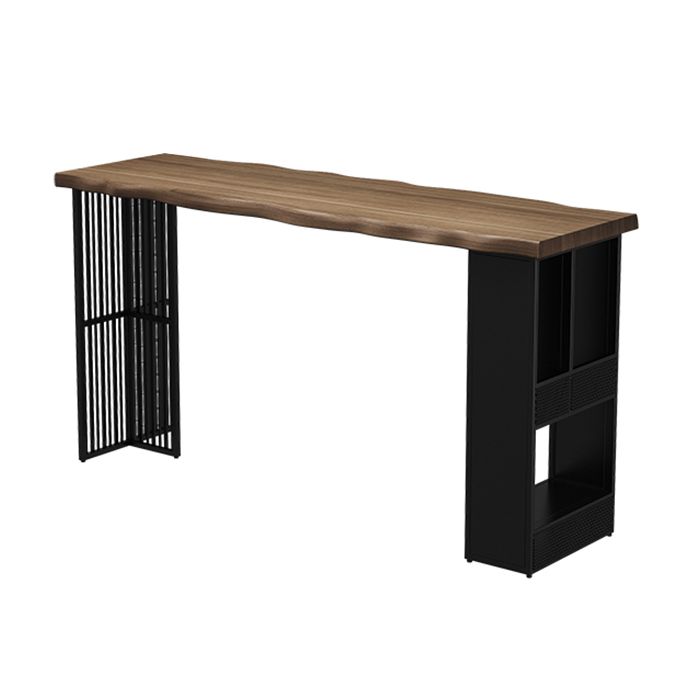 Tavolo da pranzo in legno in legno massiccio rettangolo tavolo da pranzo contemporanea con base di stoccaggio