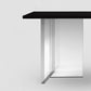 Rectangle Dining Table Stone Dining Table with Acrylic Double Pedestal