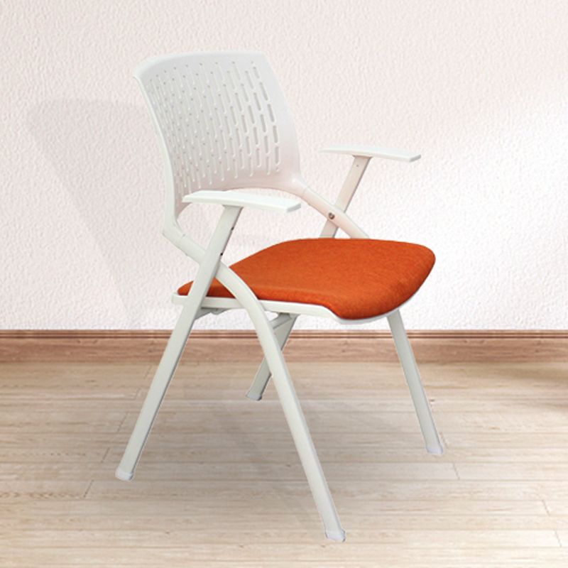 Chaise de bureau contemporaine à bras fixes en plastique, sans roues, chaise de conférence
