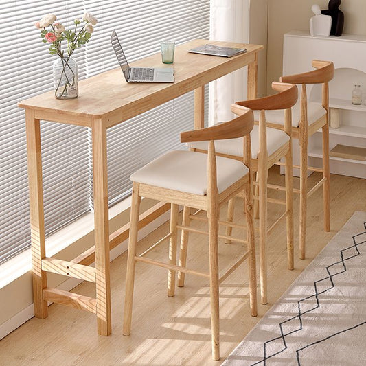 Moderne rubberwood bodembasis rechthoekig balktafel voor keuken eetkamer