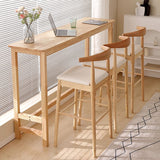 Moderno tavolo da barregle a base di cavalletto in legno di gomma per sala da pranzo in cucina