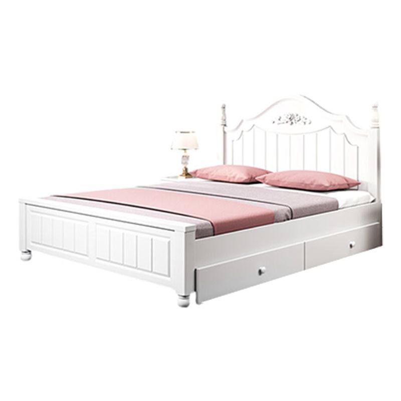 Contemporary Solid Color Slat Bed Arched Bed With Custom Wood Legs