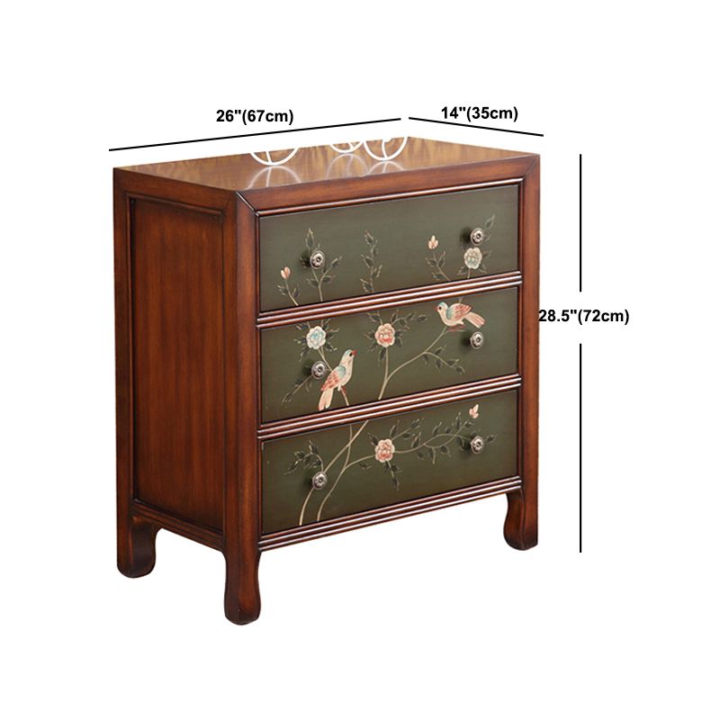 Cassa di accento moderno di metà secolo con cassetti, cassa del rettangolo di legno