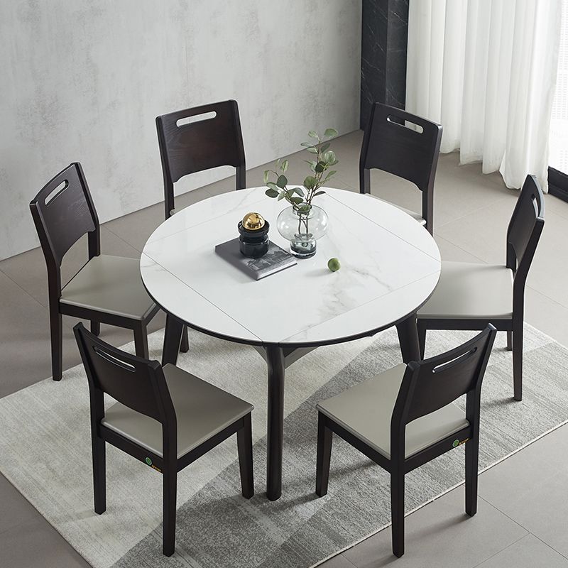Modern Extendable Stone Drop Leaf Folding Square Dining Table for Dining Room Clearhalo 'Dining Tables & Seating' 'Dining Tables' 'dining_table' 'furn' 'furn_dining_table' 'Furniture' 'Kitchen & Dining Furniture' 1200x1200_8e395616-2bff-4f28-bc01-6f50c9eeee9a