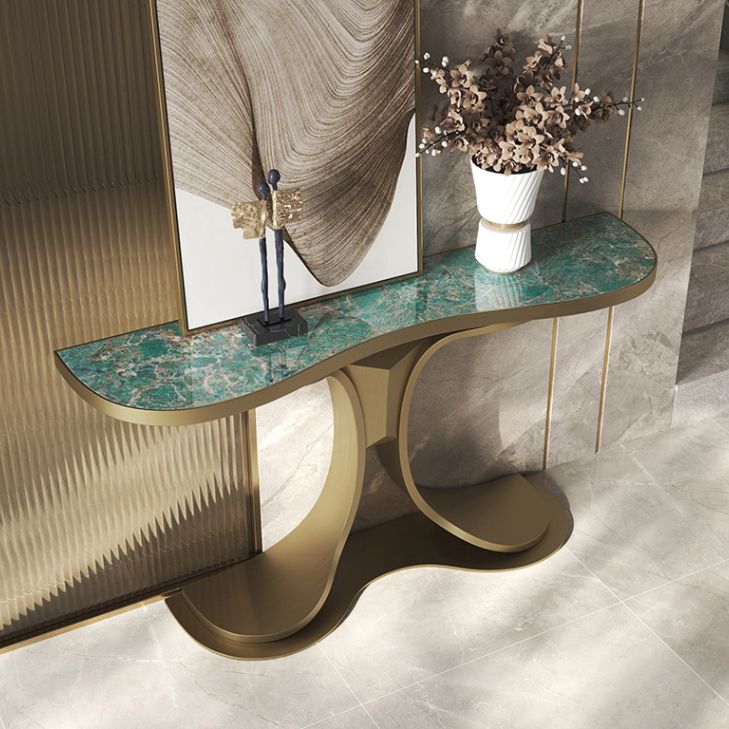 Tavolo console verde glam mezza luna tavolo divano console per sala