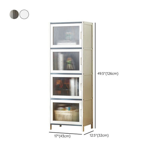 Rectangle Contemporary Cabinet with Glass Doors in Whiet,16.93" Long Clearhalo 'Cabinets & Chests' 'cabinets_chests' 'furn' 'furn_cabinets_chests' 'Furniture' 'Living Room Furniture' 1200x1200_8e3b2752-fab6-42c2-89b9-cd96092b79d1