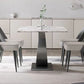 Designer Style Sintered Stone Dining Set Rectangle 1/4/5/7 Pieces Dining Table Set Clearhalo 'Dining Room Sets' 'Dining Tables & Seating' 'dining_room_set' 'furn' 'furn_dining_room_set' 'Furniture' 'furniture_dining_room_set' 'Kitchen & Dining Furniture' 1200x1200_8e3b4899-cc03-4c49-8645-bd4b591b1e9a