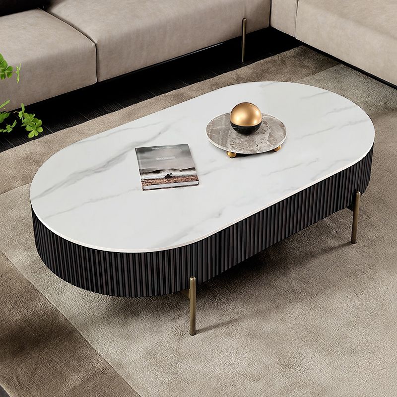 Modern Style Round White Black Metal Four-legged Coffee Table Clearhalo 'Coffee & Accent Tables' 'Coffee Tables' 'coffee_tables' 'furn' 'furn_coffee_tables' 'Furniture' 'Living Room Furniture' 1200x1200_8e3c3367-409c-4384-9e75-16dcc2d3174c