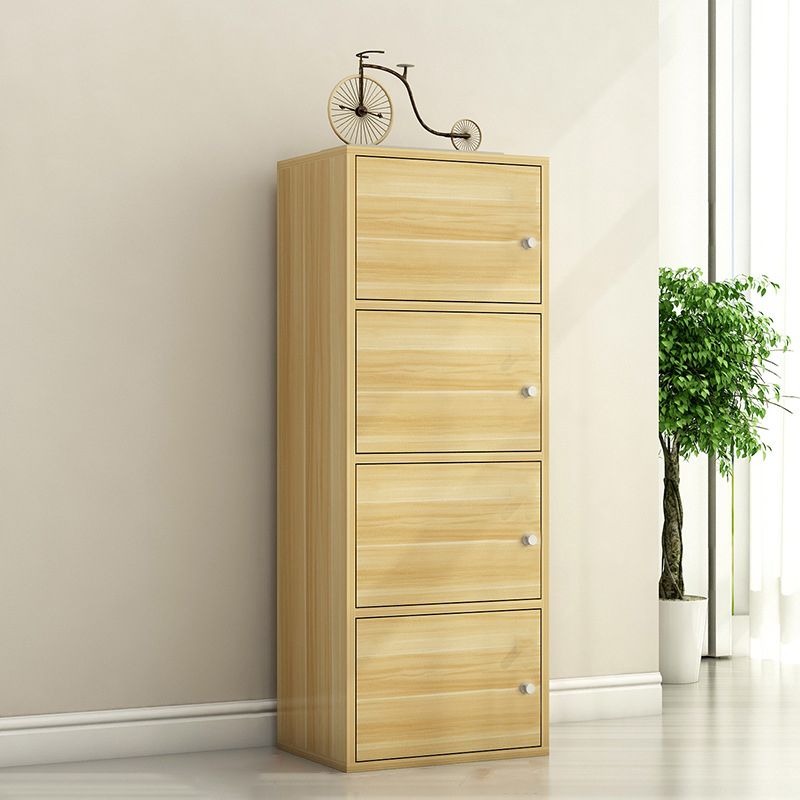 Scandinavian 15.7"L Book Shelf Wood Standard Bookcase With Doors