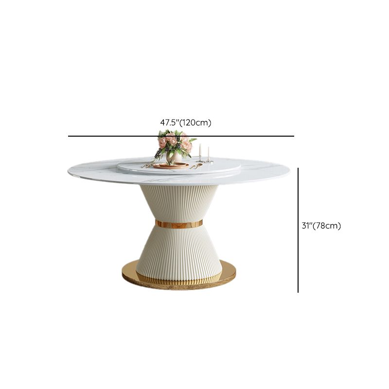 Luxury Round Dining Table Solid Wood Pedestal Dining Table for Dining Room