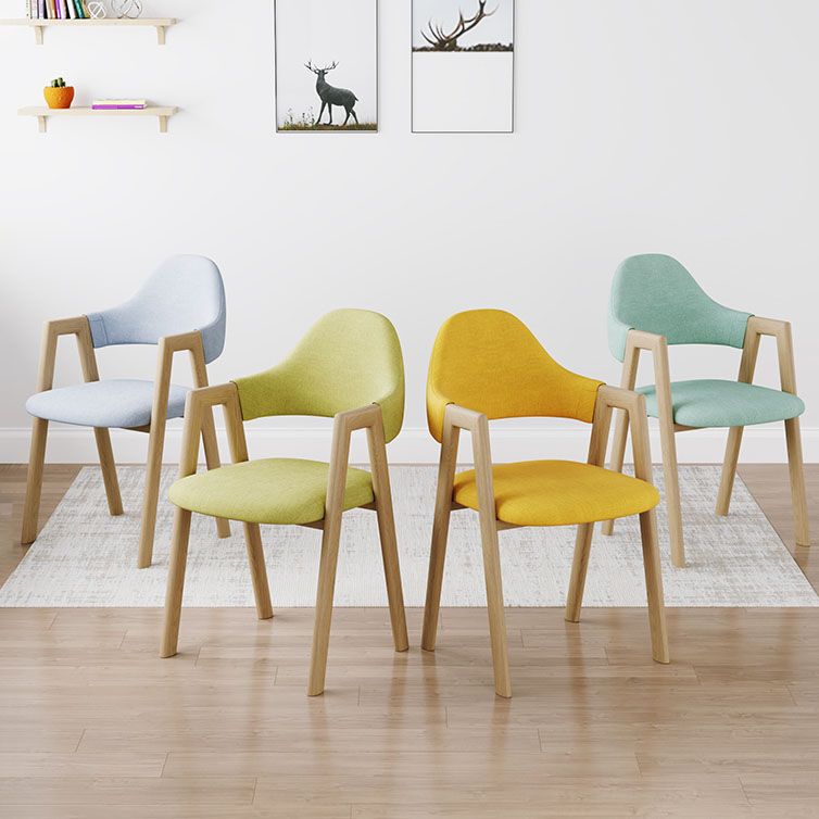 Modern Bedroom Open Back Arm Chair Fabric Matte Finish Dining Chair Clearhalo ' kitchen&dining_furn' 'Dining Chairs' 'Dining Tables & Seating' 'dining_chair' 'Furniture' 'furniture_dining_chair' 'Kitchen & Dining Furniture' 'kitchen' 1200x1200_8e406661-2972-47c5-a231-b2b2d994cf3e