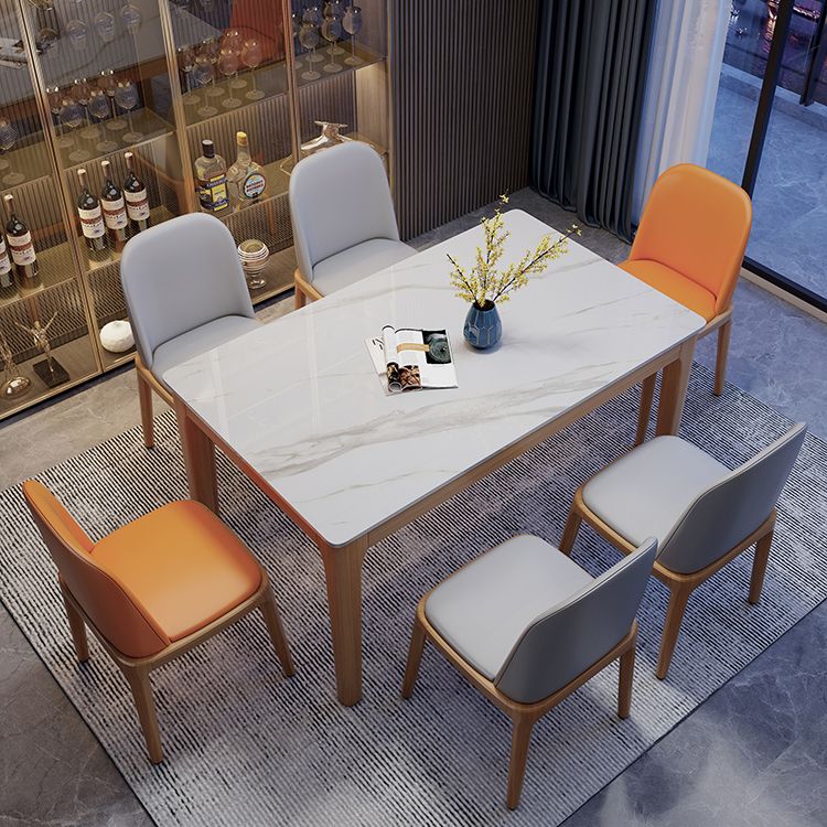 Table à manger moderne du milieu du siècle Top Top Natural Finish Mands Dîner Table sans chaise