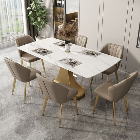 Luxury 1/2/5/6/7 Pieces Dining Set Sintered Stone Dining Table Set with Leather Chairs Clearhalo 'Dining Room Sets' 'Dining Tables & Seating' 'dining_room_set' 'furn' 'furn_dining_room_set' 'Furniture' 'furniture_dining_room_set' 'Kitchen & Dining Furniture' 'kitchen&dining_furn' 'kitchen' 1200x1200_8e44286d-c882-41af-9472-62c43c9f6c94