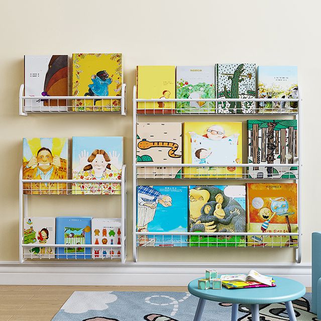 Modern Style Bookshelf Metal Wall Mounted Bookcase for Home Office Clearhalo 'Bookcases' 'furn' 'furn_bookcases' 'Furniture' 'furniture_bookcases' 'Office Furniture' 1200x1200_8e449203-5bb8-488b-81d3-6af899810d43