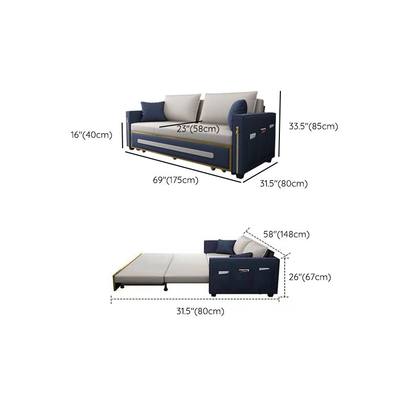 Pillow Included Sofa Futon Square Arms Futon Sofa Bed with Storage Clearhalo 'furn' 'furn_futons' 'Furniture' 'Futons & Daybeds' 'Futons' 'Living Room Furniture' 1200x1200_8e4744f4-709d-43b4-949c-98eb5c5e6a79