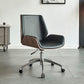 Chaise pivotante en cuir moderne chaise de bureau de hauteur de siège réglable sans bras avec roues