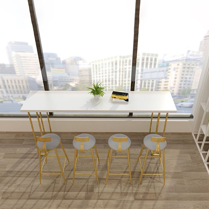 Nordic Style Bar Table Pine Top Pub Table with Gold Base for Dining Room Clearhalo 'Bar Furniture' 'Bar Tables' 'bar_tables' 'furn' 'furn_bar_tables' 'Furniture' 'furniture_bar_tables' 'Kitchen & Dining Furniture' 'kitchen&dining_furn' 'kitchen' 1200x1200_8e485d70-f9c9-4d21-8405-44e3ba478a70