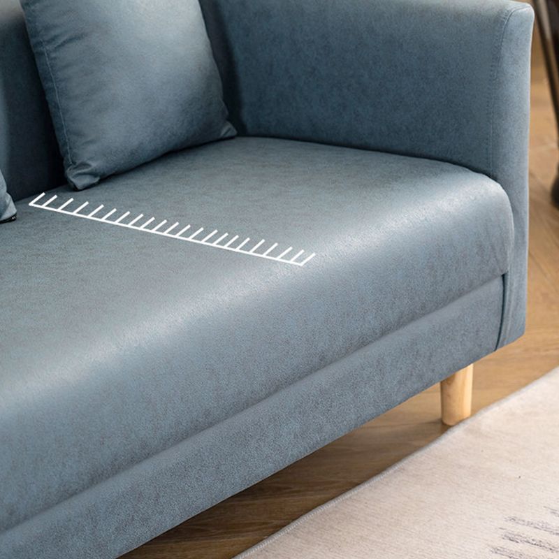 Faux Leather 3-seater  Sofa Tuxedo Arm Stain Resistant 23.62" Wide