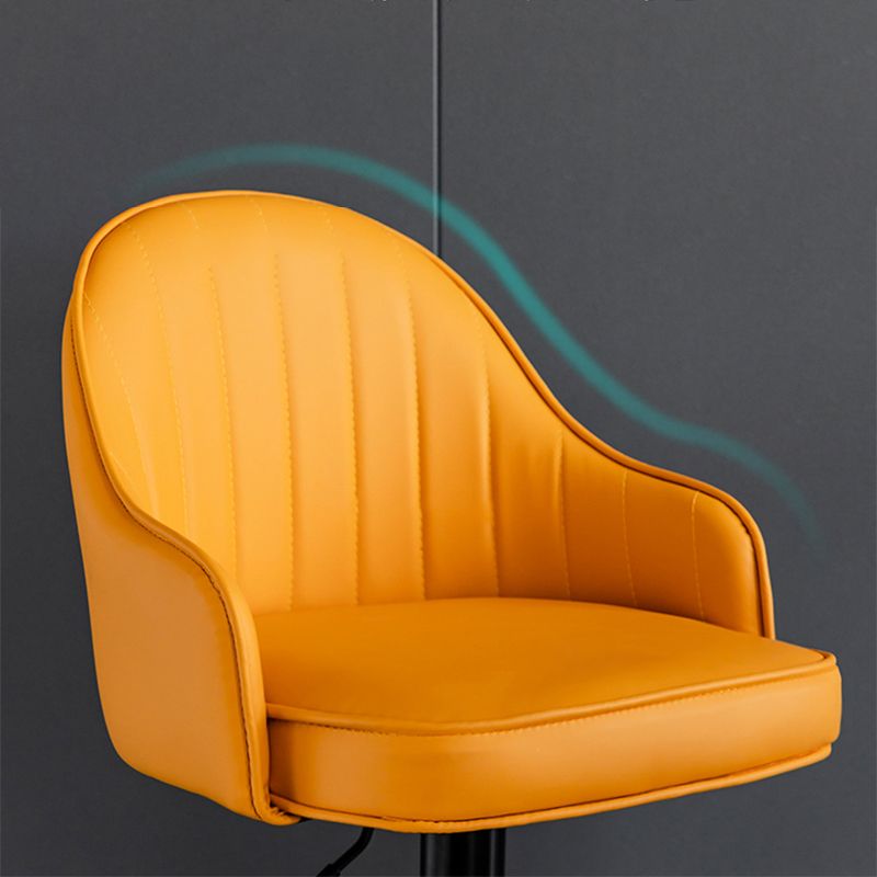 Modern Rotatable Armless Counter Stool Iron Household Bar Stool with Leather Cushion Clearhalo 'Bar Furniture' 'Bar Stools' 'bar_stools' 'furn' 'furn_bar_stools' 'furniture_bar_stools' 'Kitchen & Dining Furniture' 'kitchen&dining_furn' 'kitchen' 'kitchen_furn' Furniture' 1200x1200_8e4a7f41-c1a8-4081-99db-cc734b7fdd7a