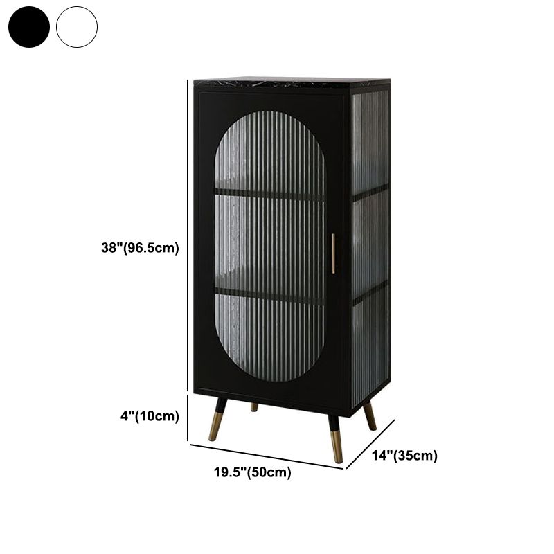 Glam Dining Server with Metal Legs Metallic Finish Sideboard with Glass Door Clearhalo 'buffet_sideboard' 'Buffets & Sideboards' 'furn' 'furn_buffet_sideboard' 'Furniture' 'Kitchen & Dining Furniture' 1200x1200_8e4a892e-0bf7-448e-a122-89b96ce08861