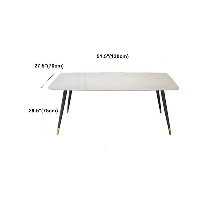 Luxury Sintered Stone Top Dining Table Rectangle White Table with 4 Legs Clearhalo 'Dining Tables & Seating' 'Dining Tables' 'dining_table' 'furn' 'furn_dining_table' 'Furniture' 'Kitchen & Dining Furniture' 1200x1200_8e4b3906-78b5-4c81-9602-0dafc9ac4a5b
