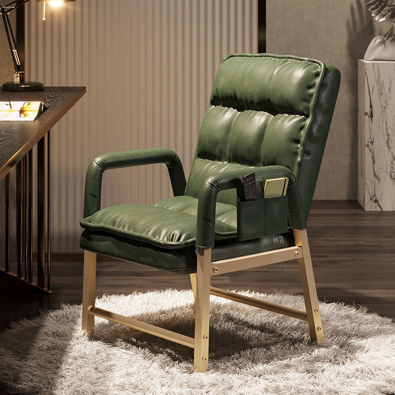 Chaise de bureau en métal chaise de bras contemporain à hauteur de dos réglable