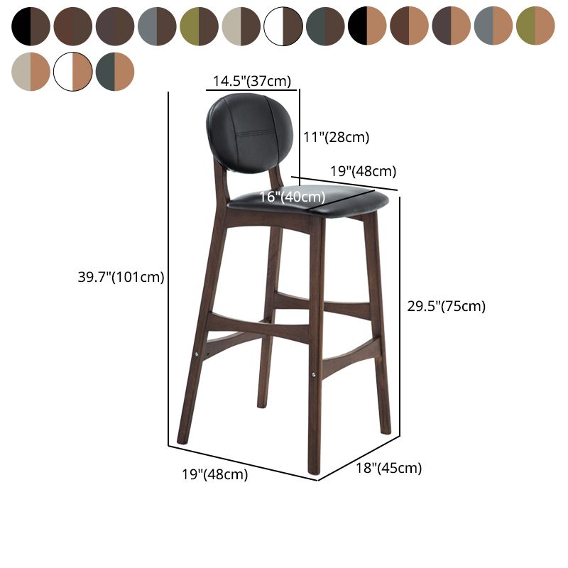 Nordic Wood Low Back Barstool 30" H Indoor Tall Stool with Upholstered for Dining Room Clearhalo 'Bar Furniture' 'Bar Stools' 'bar_stools' 'furn' 'furn_bar_stools' 'furniture_bar_stools' 'Kitchen & Dining Furniture' 'kitchen&dining_furn' 'kitchen' 'kitchen_furn' Furniture' 1200x1200_8e4f4d59-3c5b-4ce2-9105-3404d4baa0d5