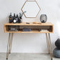 Metal Legs Solid Wood Bedroom Vanity Dressing Table with Makeup Table and Stool