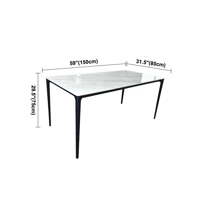 Sintered Stone White Dining Table Industrial 4 Legs Table for Dining Room Clearhalo ' dining_table' 'Dining Tables & Seating' 'Dining Tables' 'furn' 'furn_dining_table' 'Furniture' 'furniture_dining_table' 'Kitchen & Dining Furniture' 'kitchen&dining_furn' 'kitchen' 'kitchen_dining_table' 1200x1200_8e526327-9bd7-4b2f-8e52-7ad193e138e8