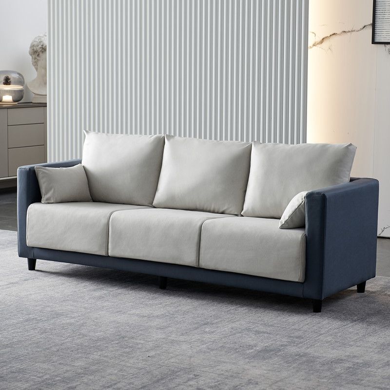 Contemporary Tuxedo Arm Standard Sofa with Bolster Pillows for Living Room, Apartment Clearhalo 'furn' 'furn_sofas' 'Furniture' 'furniture_sofas' 'kitchen' 'kitchen_sofas' 'Living Room Furniture' 'Sofa' 'sofas' 1200x1200_8e532573-adbc-4b11-9b5d-355059e75b6c