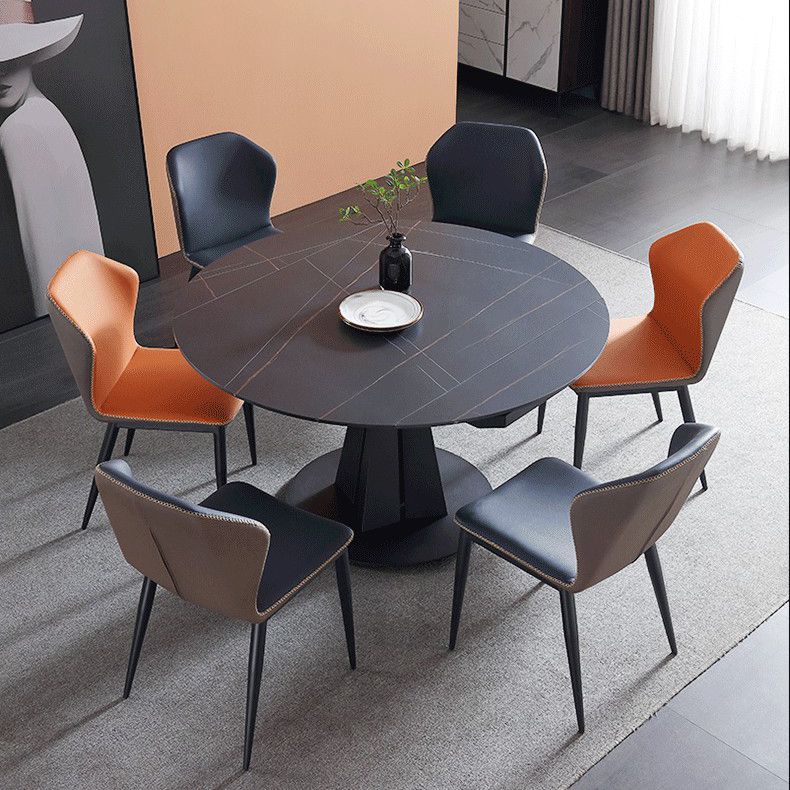 Modern Kitchen Folding Dining Furniture Set with Round Table Formal Dining Room Table Set Clearhalo 'Dining Room Sets' 'Dining Tables & Seating' 'dining_room_set' 'furn' 'furn_dining_room_set' 'Furniture' 'furniture_dining_room_set' 'Kitchen & Dining Furniture' 'kitchen&dining_furn' 'kitchen' 1200x1200_8e53618d-5f92-41d1-885a-d858ae6d53ee