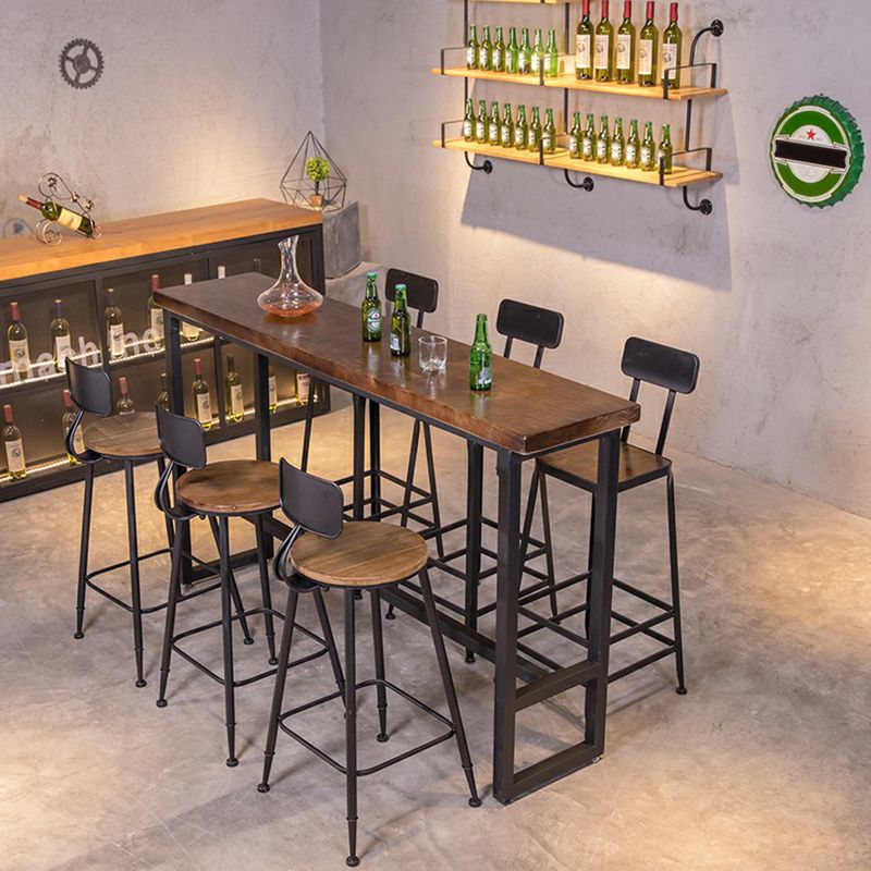 Tavolo da pranzo in legno in legno tavolo da barregle industriale con cavalletto per il negozio di tè al latte