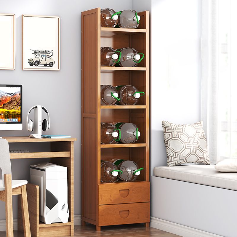 Closed Back Bamboo Bookshelf Contemporary Vertical Bookcase for Home Clearhalo 'Bookcases' 'furn' 'furn_bookcases' 'Furniture' 'Office Furniture' 1200x1200_8e5632f0-7552-4f3d-a5fc-dc6a81e9252d