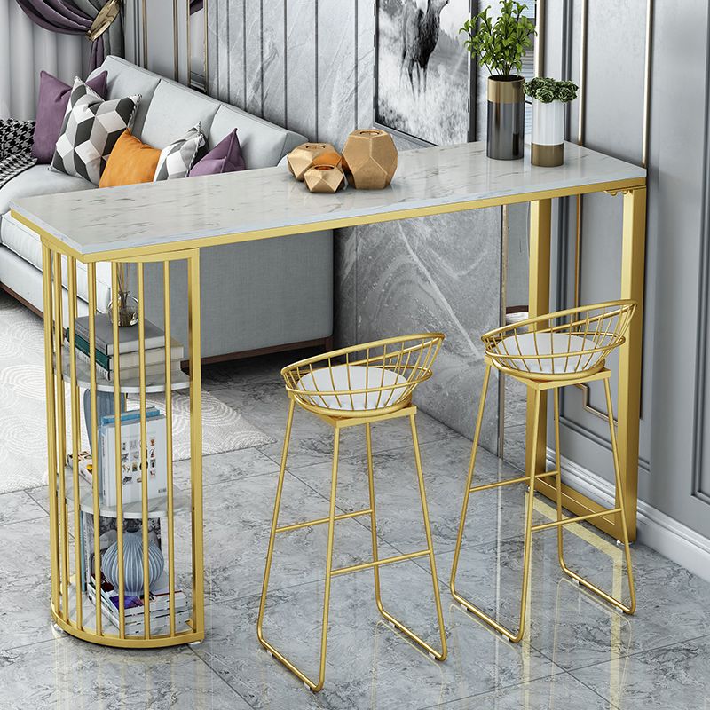 Glam Juego de mesa de bar de 1/3 piezas, mesa de mostrador de piedra con taburetes altos para sala de estar