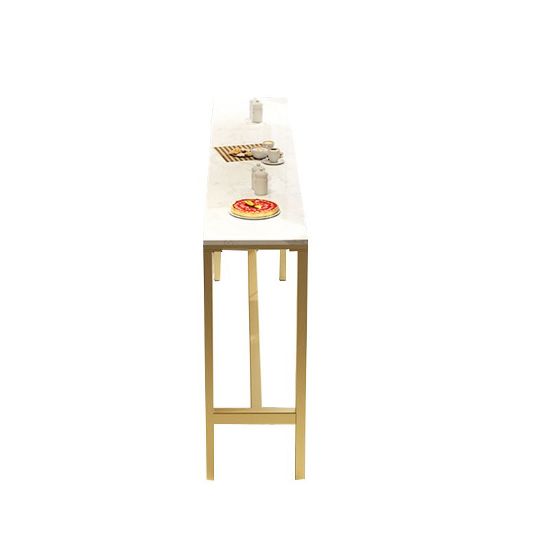 Table de bar Glam Table de salle à manger fixe en faux marbre blanc à hauteur de pub
