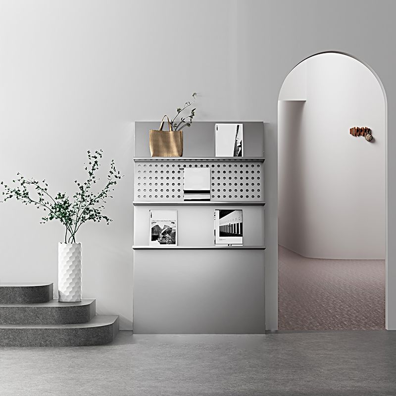 Metal Closed Back Bookshelf Modern Style Bookcase for Home Office