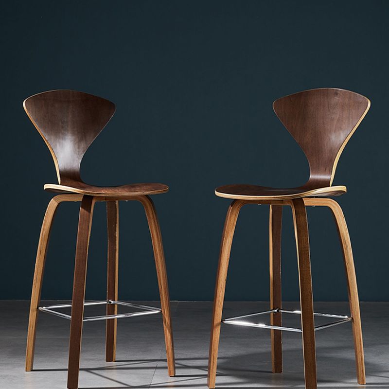 Contemporary Solid Wood Backrest Counter High Stool with 4 Legs Clearhalo 'Bar Furniture' 'Bar Stools' 'bar_stools' 'furn' 'furn_bar_stools' 'Furniture' 'Kitchen & Dining Furniture' 1200x1200_8e57c20e-a1fb-4fe2-9b25-49b2e16d5389