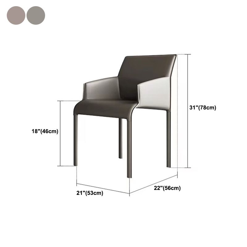 Chaise de salle à manger en cuir contemporain Parsons Chaise en finition mate intérieure