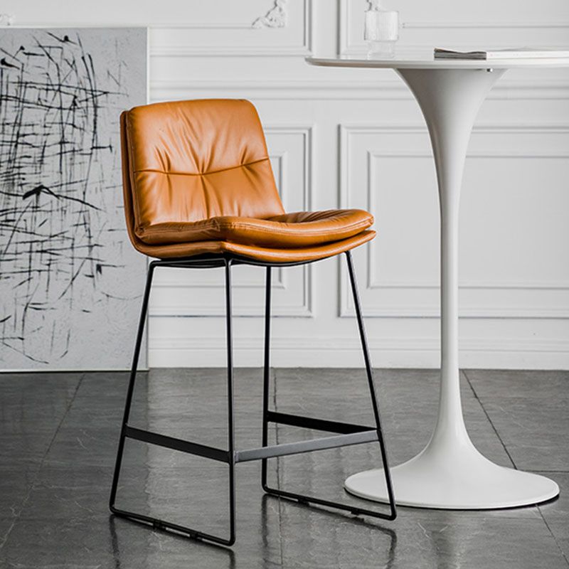 Nordic Iron Simple Barstool Indoor Tall Stool with Leather Seat Clearhalo 'Bar Furniture' 'Bar Stools' 'bar_stools' 'furn' 'furn_bar_stools' 'furniture_bar_stools' 'Kitchen & Dining Furniture' 'kitchen&dining_furn' 'kitchen' 'kitchen_furn' Furniture' 1200x1200_8e599dbe-a62b-4088-987f-2c56617b875d