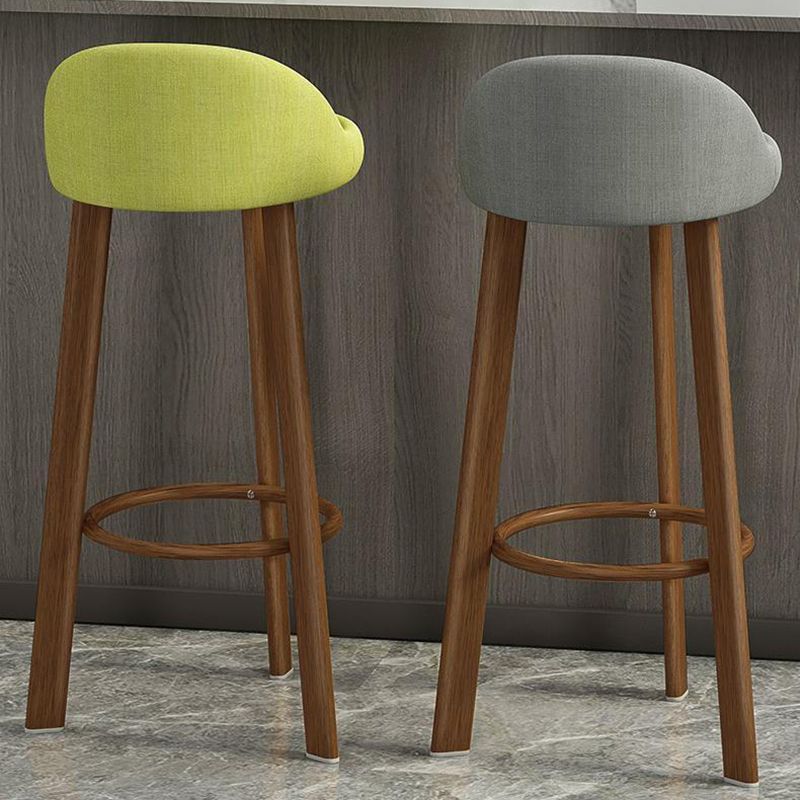 Modern Armless Backrest Counter Stool Steel Cafe Bar Stool with Cushion and Pedal Clearhalo 'Bar Furniture' 'Bar Stools' 'bar_stools' 'furn' 'furn_bar_stools' 'Furniture' 'furniture_bar_stools' 'Kitchen & Dining Furniture' 1200x1200_8e5a00ae-b778-43e1-827e-06ea894184e7