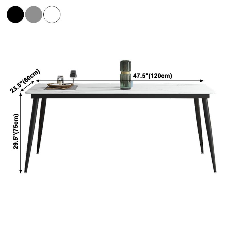 Industrial Sintered Stone Dining Table 4 Legs Metallic Base Rectangle Table for Home Clearhalo ' dining_table' 'Dining Tables & Seating' 'Dining Tables' 'furn' 'furn_dining_table' 'Furniture' 'furniture_dining_table' 'Kitchen & Dining Furniture' 'kitchen&dining_furn' 'kitchen' 'kitchen_dining_table' 1200x1200_8e5b7fba-94f7-473d-adea-7245658e77ae