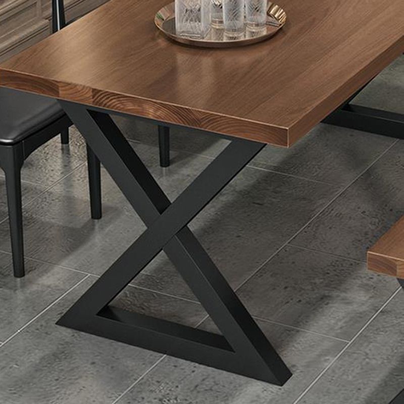 Industrial Dinner Room Dining Table Kitchen Pine Solid Wood Dining Table Clearhalo 'Dining Tables & Seating' 'Dining Tables' 'dining_table' 'furn' 'furn_dining_table' 'Furniture' 'Kitchen & Dining Furniture' 1200x1200_8e5c4ee2-0225-4dd8-b8f5-fcd598b3f6a4